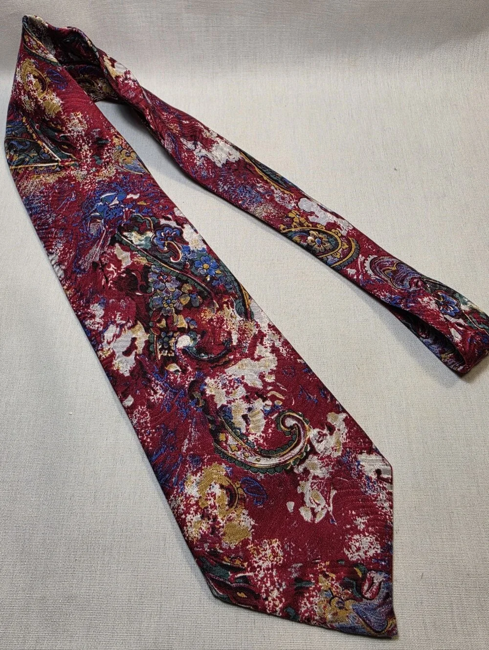 Charleston Tie Rack Red Paisley Floral Silk Tie Made in Italy